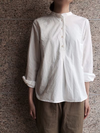 国産最新品 MARGARET HOWELL/カラーレスシャツ(白) 1QhzW-m89467001869